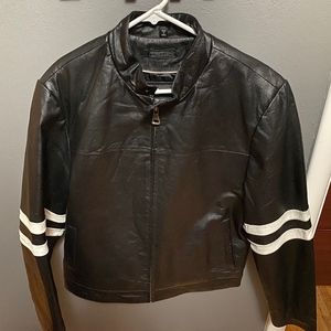 Black Mens Leather Motorcycle Jacket